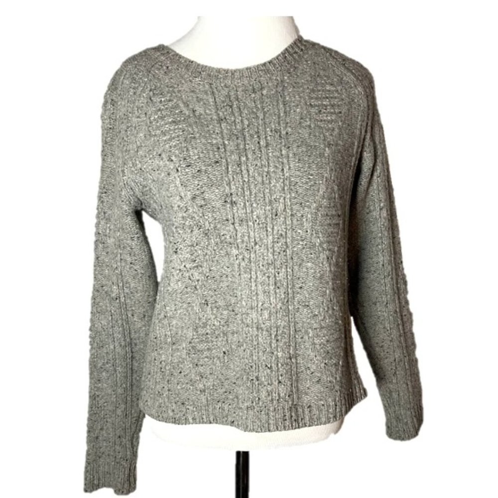 Madewell Palisade Back-Zip Sweater, Grey, Size: S